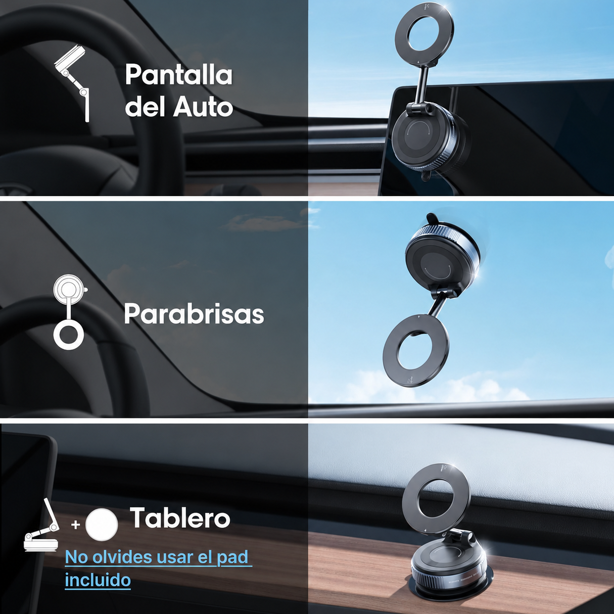 IronGrip 360 — Soporte Magnético con Ventosa de Vacío